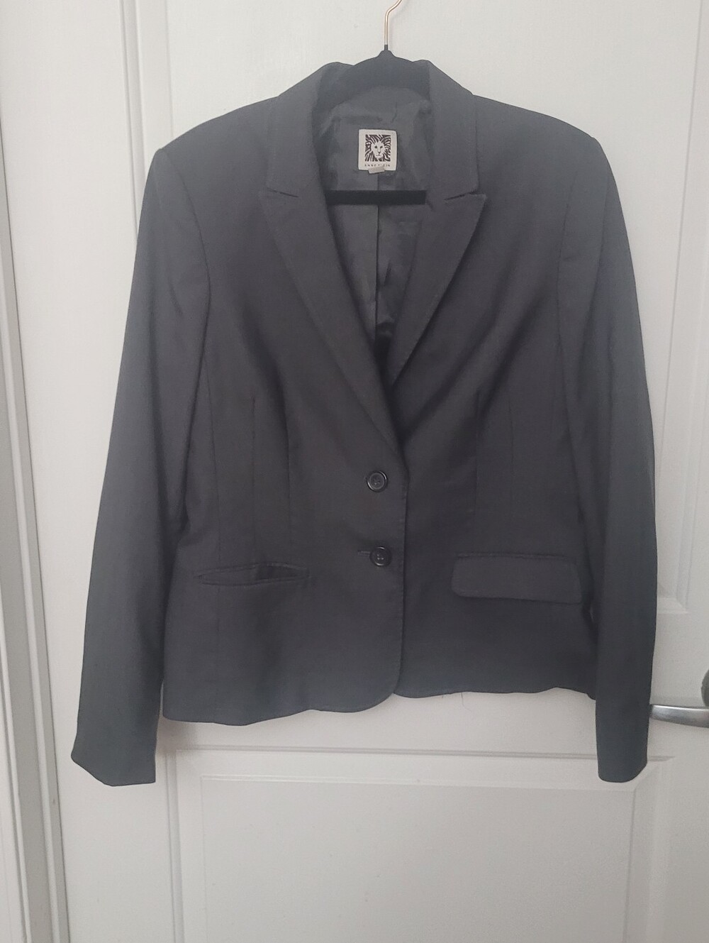 Women's Charcoal Grey Vented Annie Klein Tailored Blazer Sz 10